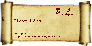 Pleva Léna névjegykártya
